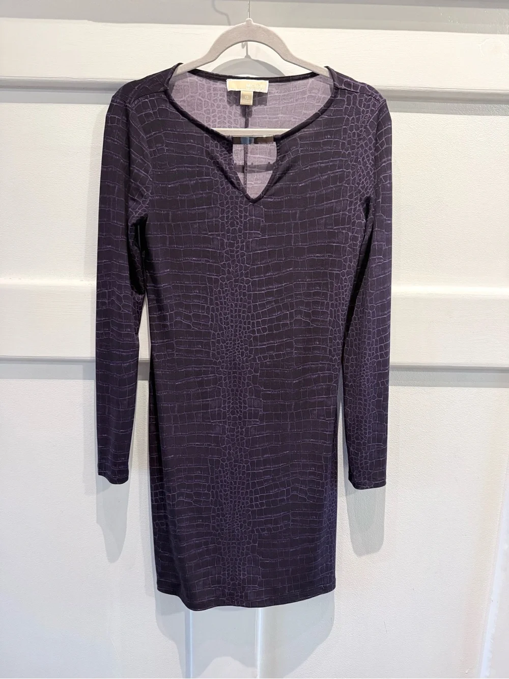Michael Kors Croc Print Long-Sleeve Dress